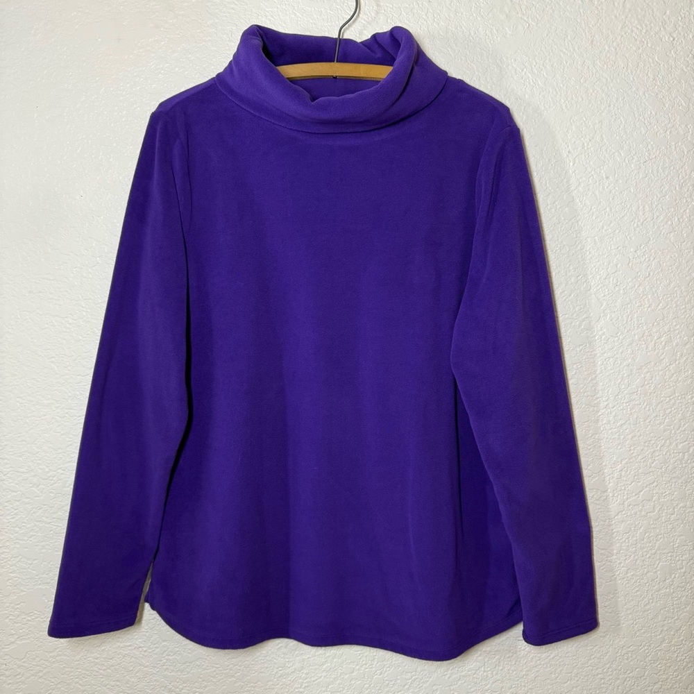 Talbots Fleece Turtleneck Sweater Purple Size Medium